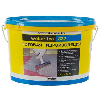 Мастика для гидроизоляции Weber Vetonit Weber.Tec 822 цвет серый